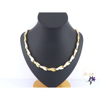   Kivi antiallergén 50 cm hosszú leveles nyaklánc-multikolor -14K 