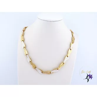   Kivi antiallergén 50 cm hosszú leveles nyaklánc-multikolor -14K 