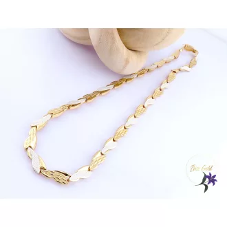   Kivi antiallergén 50 cm hosszú leveles nyaklánc-multikolor -14K 