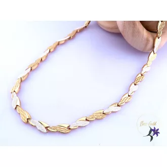   Kivi antiallergén 45 cm hosszú leveles nyaklánc-multikolor -14K 