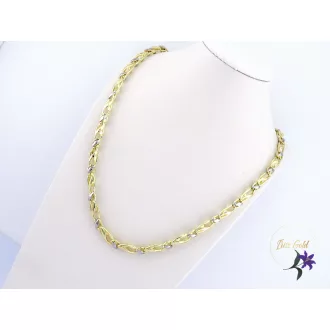 Lajla antiallergén 60 cm csavart szemes nyaklánc -14K 