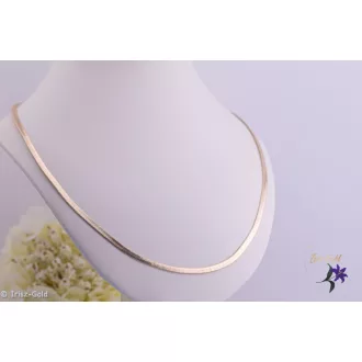   Rena antiallergén lapos fényes hosszú 60cm-es nyaklánc-18K 