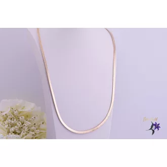   Rena antiallergén lapos fényes hosszú 60cm-es nyaklánc-18K 