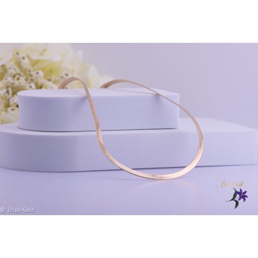 Rena antiallergén lapos fényes hosszú 60cm-es nyaklánc-18K 