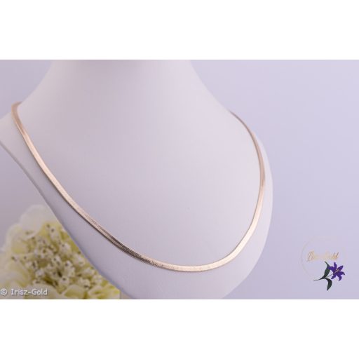 Rena antiallergén lapos fényes hosszú 60cm-es nyaklánc-18K 