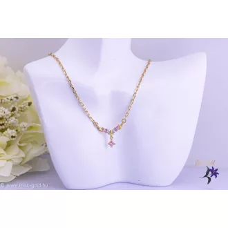  Sisi goldfilled elegáns halvány szenes köves nyaklánc-14K 