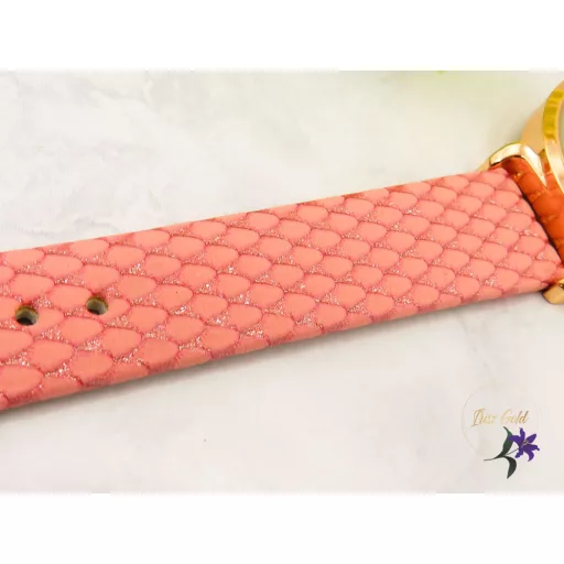 Női divatkaróra színátmenetes számlap körbe mozgó kristályok-pink