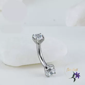 Titanium ives piercing mindkét végén cirkóna kő 