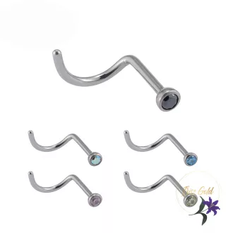 Titanium orr piercing süllyesztett kövel-rodium