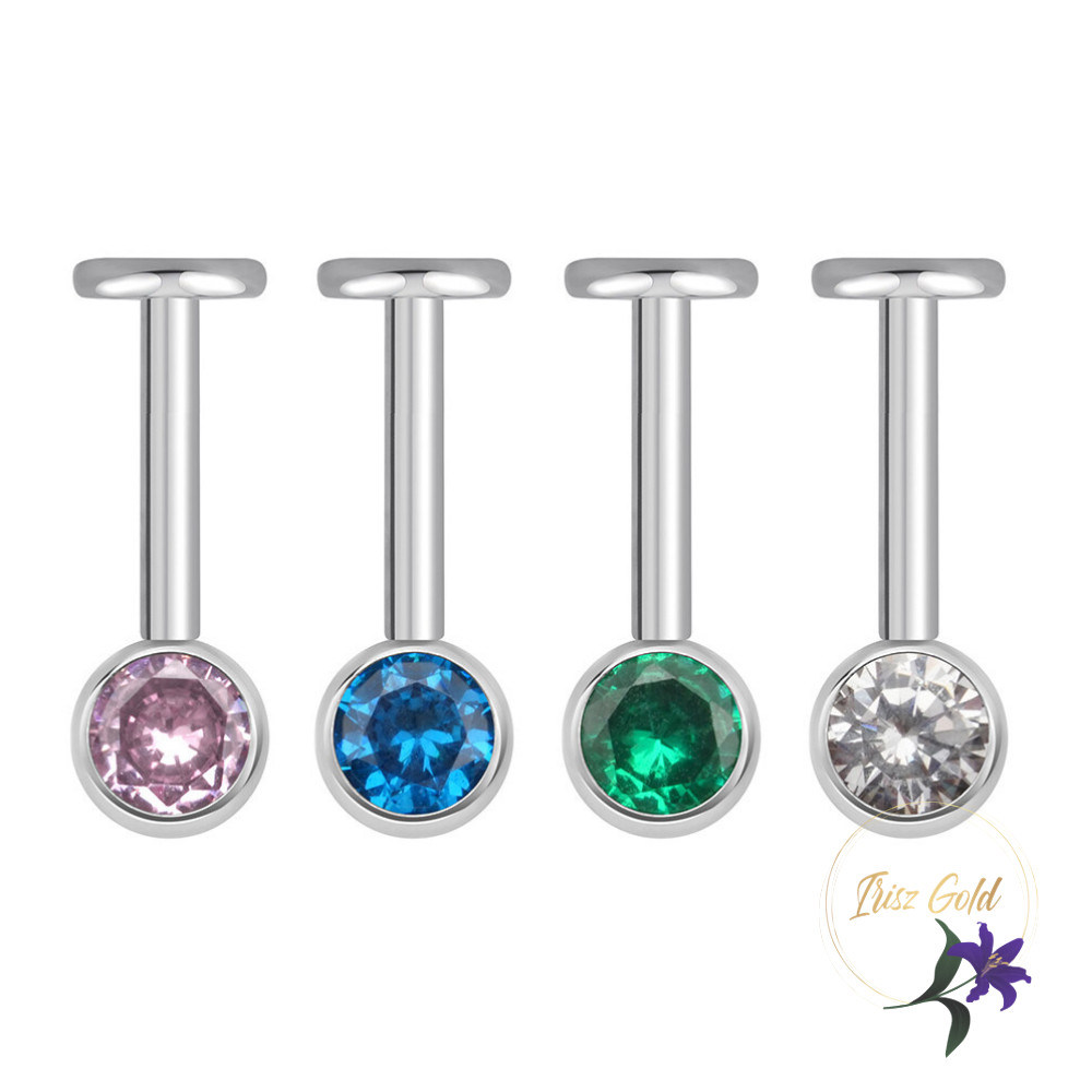 Titanium fül porc piercing -rodium - Irisz-Gold antiallergén