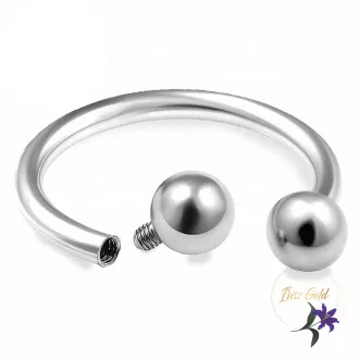 Titanium patkó alakú orr piercing-rodium