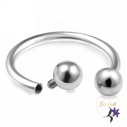 Titanium patkó alakú orr piercing-rodium