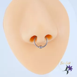 Titanium karika orr piercing-rodium