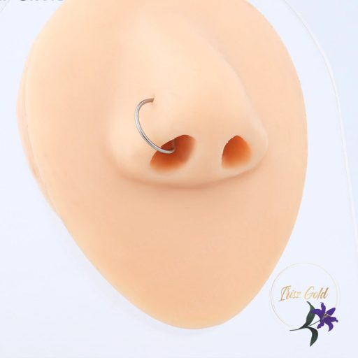 Titanium orr karika piercing-rodium