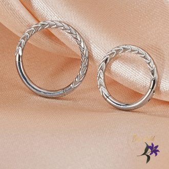 Titanium metszett orr karika piercing-rodium
