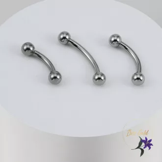 Titanium ives szemöldök, test  piercing-rodium,gold