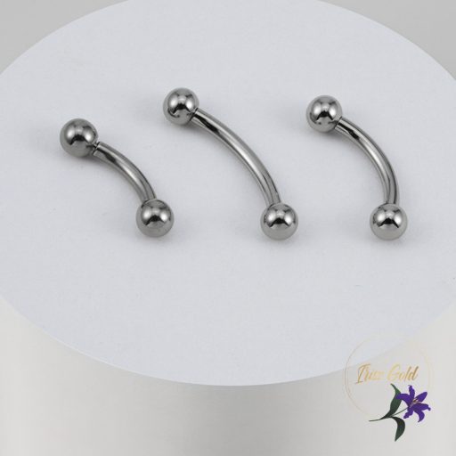 Titanium ives szemöldök, test  piercing-rodium,gold