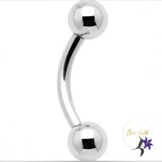 Titanium ives szemöldök, test  piercing-rodium,gold