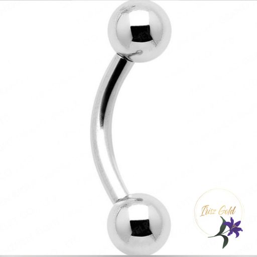 Titanium ives szemöldök, test  piercing-rodium,gold