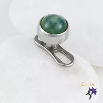 Titanium testékszer mohazöld-rodium
