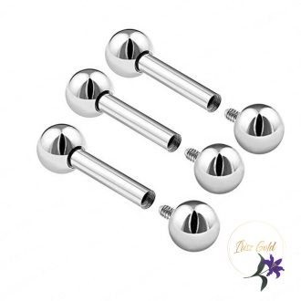 Titanium nyelv, testékszer egyenes-rodium