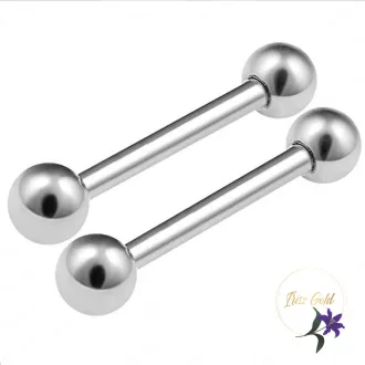 Titanium nyelv, testékszer egyenes-rodium