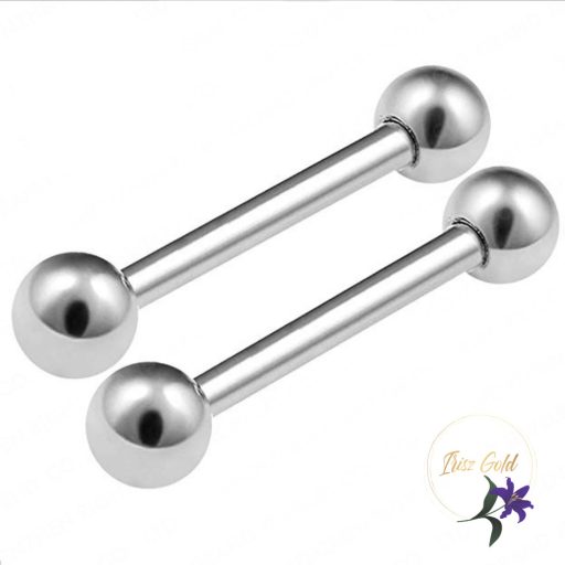 Titanium nyelv, testékszer egyenes-rodium