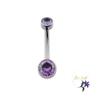 Titanium köves köldök piercing -rodium,gold