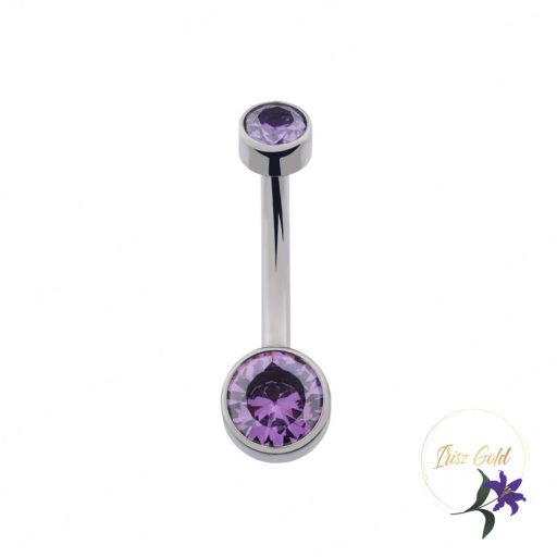 Titanium köves köldök piercing -rodium,gold