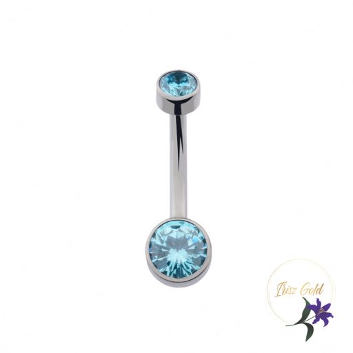 Titanium köves köldök piercing -rodium,gold