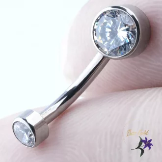 Titanium köves köldök piercing -rodium,gold