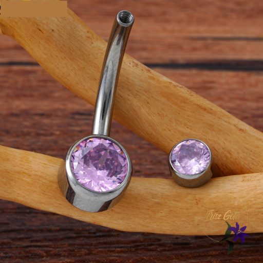 Titanium köves köldök piercing -rodium,gold