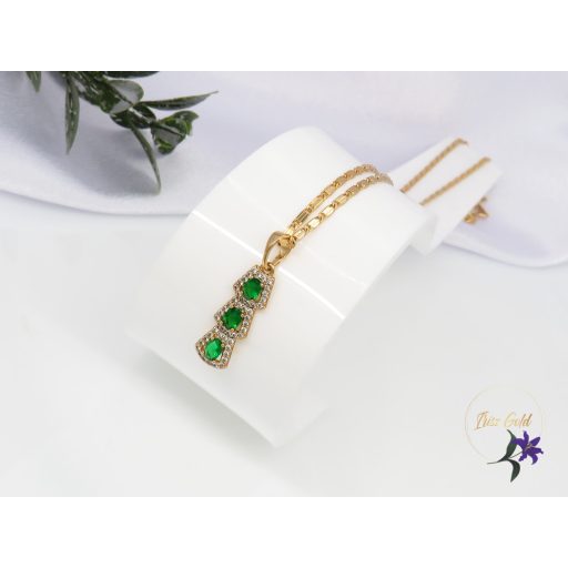 Xuping Gabriella Gold Filled szett csomagban olcsóbb zöld köves-18K