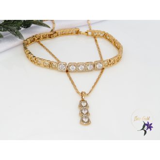   Xuping Gabriella Gold Filled szett csomagban olcsóbb fehér  köves-18K