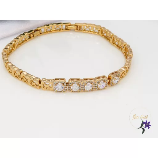 Gabriella Gold Filled szett csomagban olcsóbb fehér  köves-18K