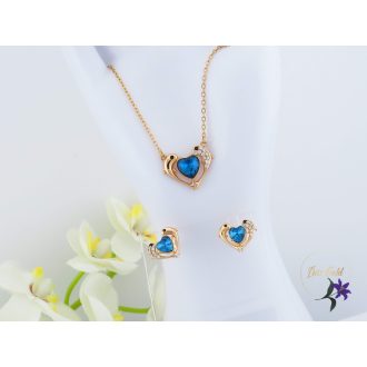 Liza antiallergén swarovski köves delfines szett -18K 