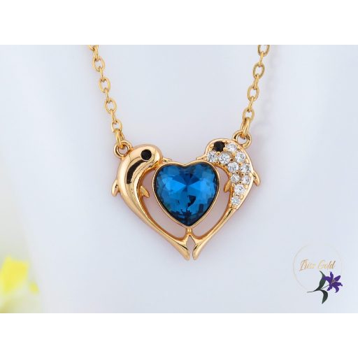 Liza antiallergén swarovski köves delfines szett -18K 