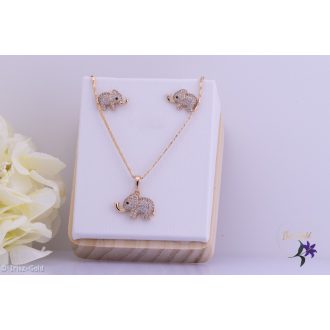   Nila antiallergén elefántos szett nyaklánc fülbevaló-18K 