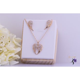   Olivia antiallergén angyalszárny szett nyaklánc fülbevaló-18K 