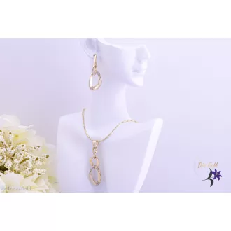 Katrin antiallergén modern szett nyaklánc fülbevaló-14K 