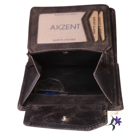 Akzent barna bőr pénztárca ( RFID SAFE )