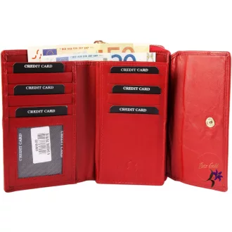   Leonardo Verrelli valódi bőr pénztárca RFID védelemmel-piros 