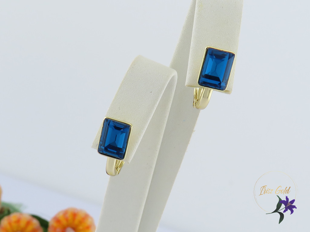 Gilda goldfilled kék kristályköves fülbevaló-14K