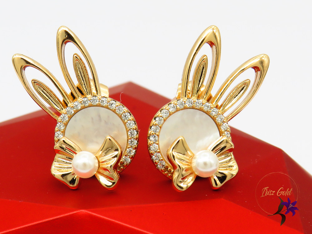 Mara gold filled fülbevaló kagyló betéttel-18K