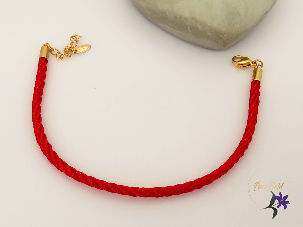Xuping 18 cm-piros sodrott karkötő -18K