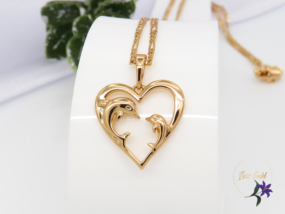 Ketrin Gold Filled delfines medálos nyaklánc-18K
