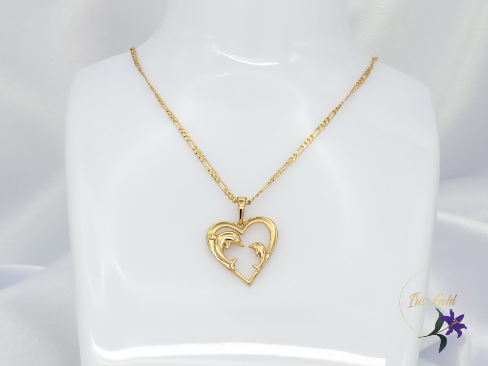 Ketrin Gold Filled delfines medálos nyaklánc-18K