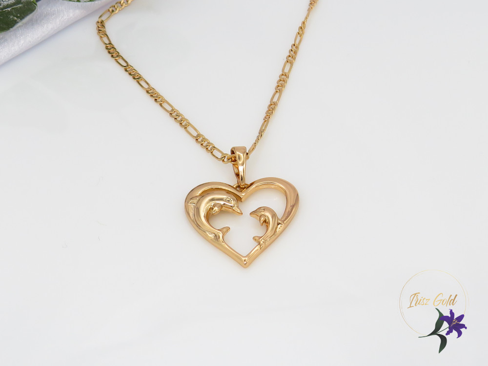 Ketrin Gold Filled delfines medálos nyaklánc-18K