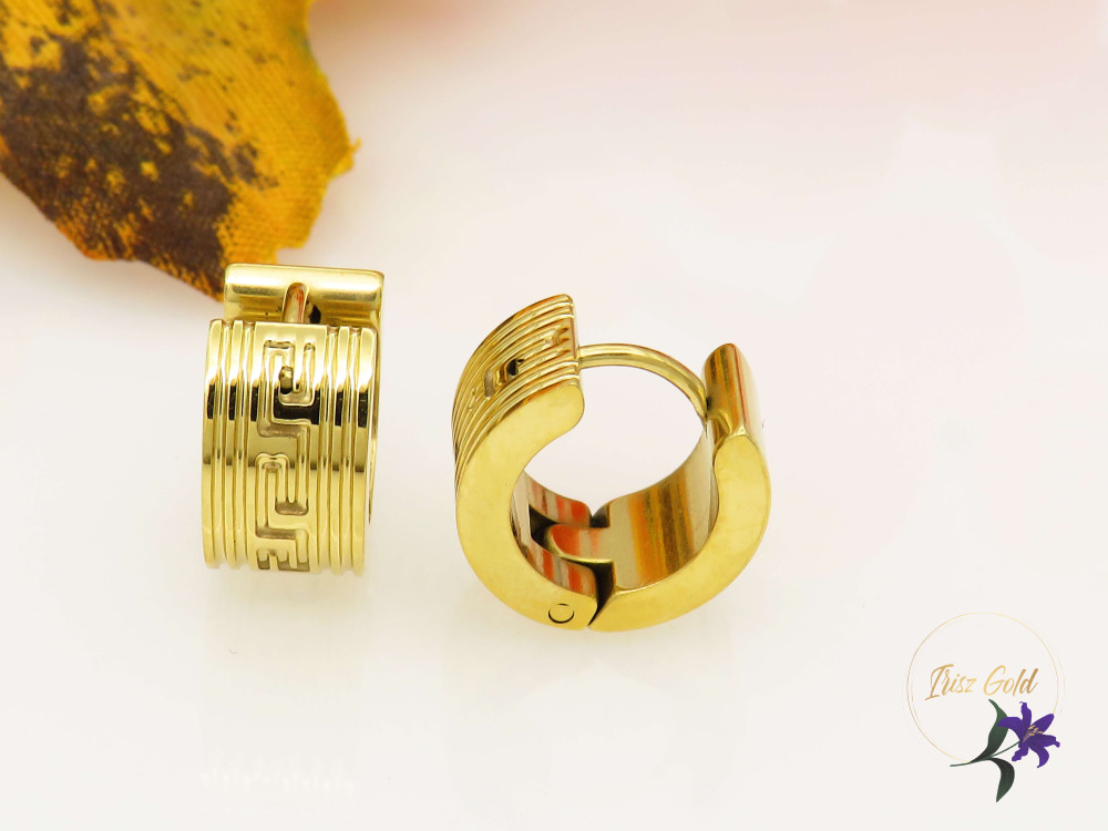 Bertold-gold nemesacél férfi karika fülbevaló-18K