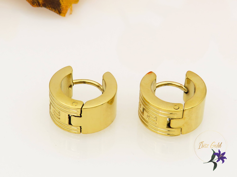 Bertold-gold nemesacél férfi karika fülbevaló-18K